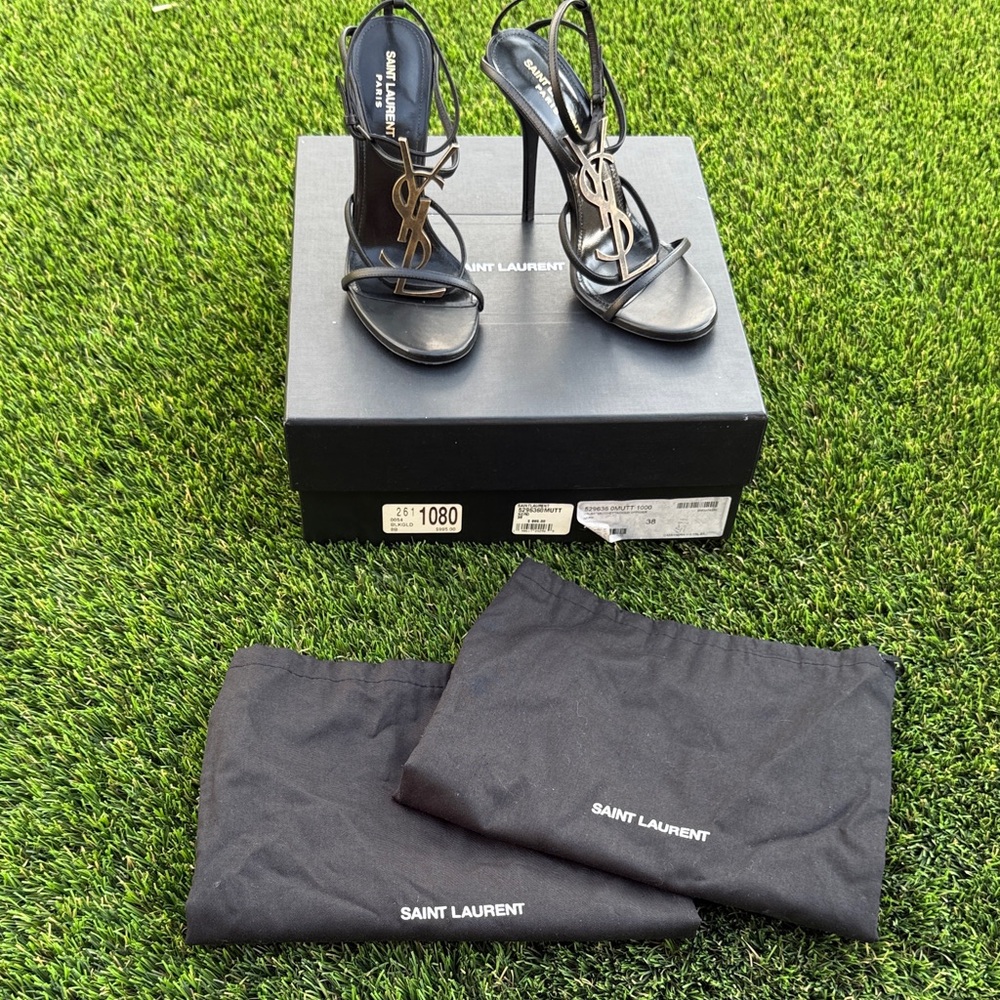 Saint Laurent Black Strappy Sandals
